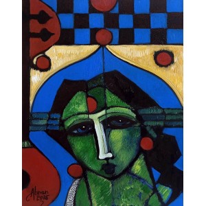 Abrar Ahmed, 12 x 16 Inch, Oil on Canvas, Figurative Painting, AC-AA-619 Abrar Ahmed, 12 x 16 Inch, Oil on Canvas, Figurative Painting, AC-AA-619